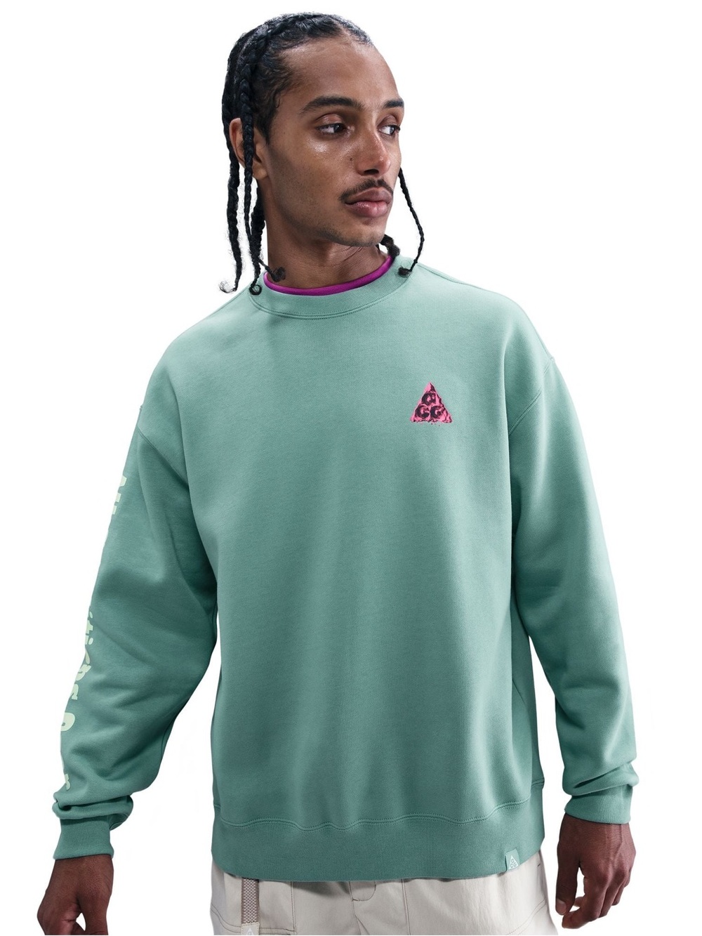 Size L Nike ACG Conditions Tuff Fleece Pullover Crew Neck Sweatshirt HV1119 017